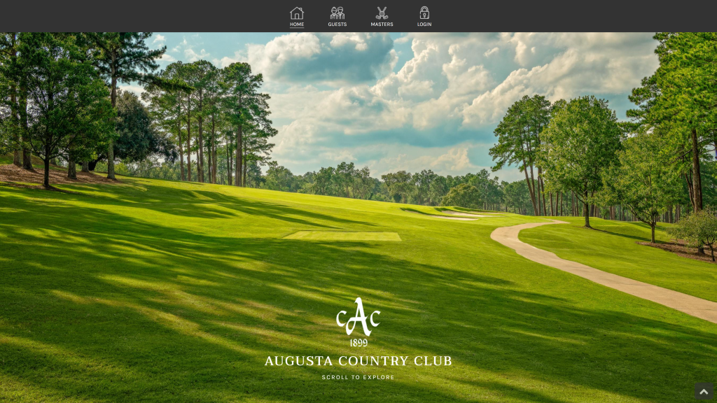 screenshot of the Augusta National golf courses best golf courses in the world homepage