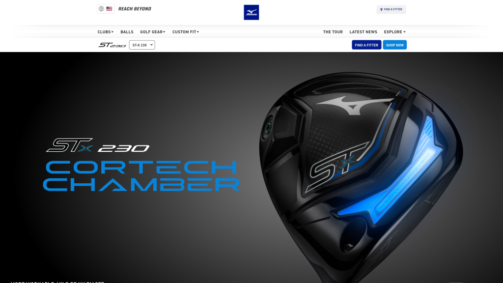 screenshot of the Mizuno ST-X 230 Driver best golf drivers for high handicappers homepage