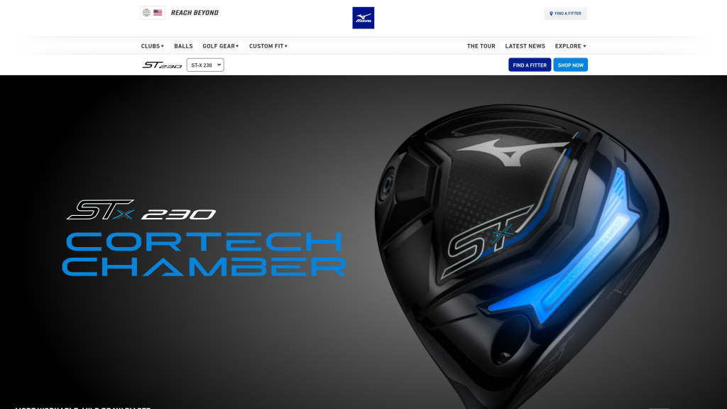 screenshot of the Mizuno ST-X 230 Driver best golf drivers homepage