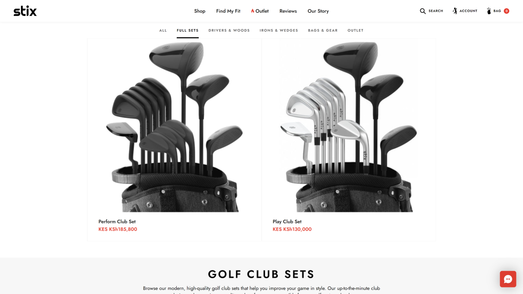 screenshot of the PXG 0211 Z Golf Club Set golf club set for beginners homepage