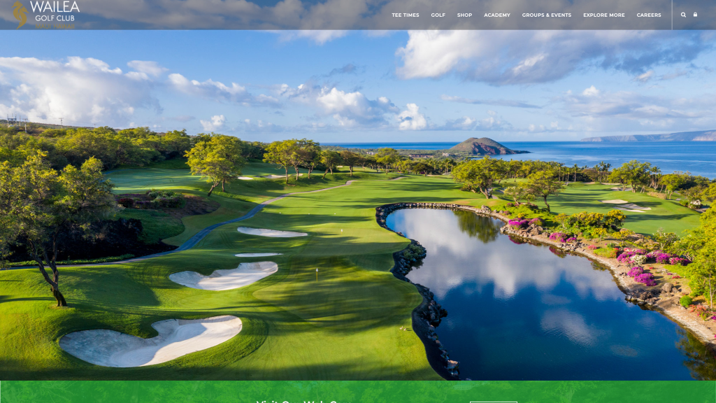 screenshot of the Wailea Golf Club hawaii golf courses homepage