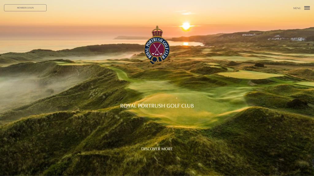 screenshot of the Royal Portrush Dunluce Links best golf courses in the world homepage