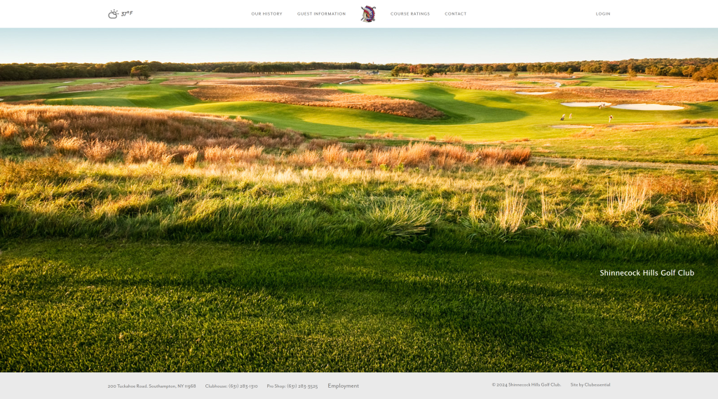 screenshot of the shinne Cock Hills Golf clubbest golf courses in the us homepage
