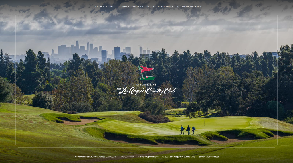 screenshot of the Los Angeles Country Club best golf courses in the us homepage