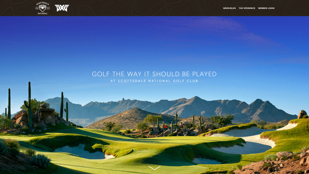 screenshot of the Scottsdale National Golf Club homepage
