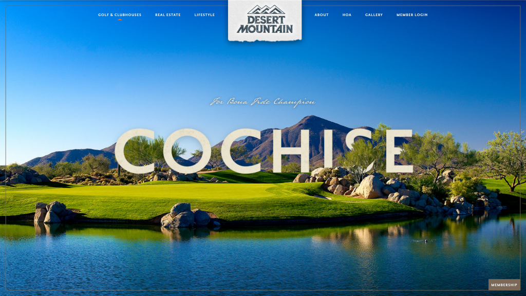 screenshot of the Desert Mountain Club: Cochise Course homepage
