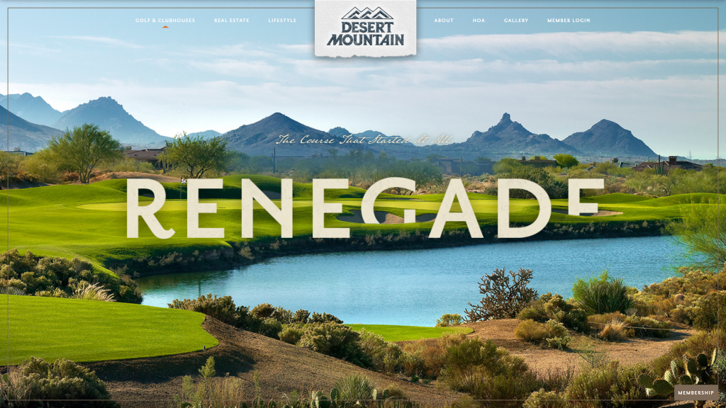 screenshot of the Desert Mountain Club: Renegade Course best golf course in arizona homepage