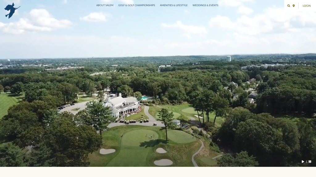 screenshot of the Salem Country club nicest golf courses in massachusetts homepage