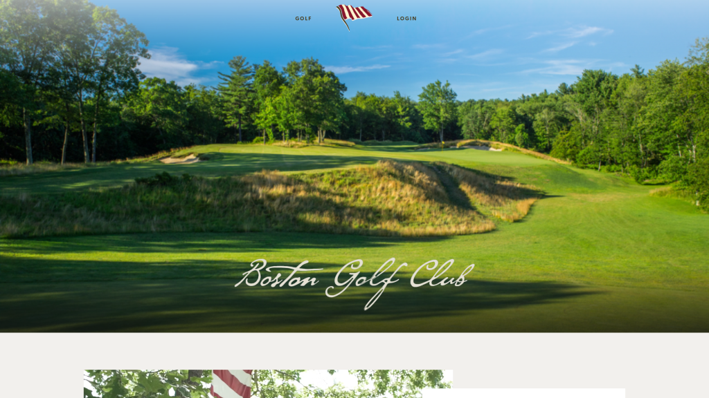 screenshot of the Boston Golf Club homepage