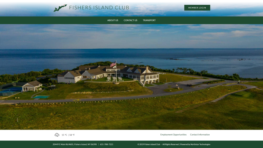 screenshot of the Fishers Island Club homepage