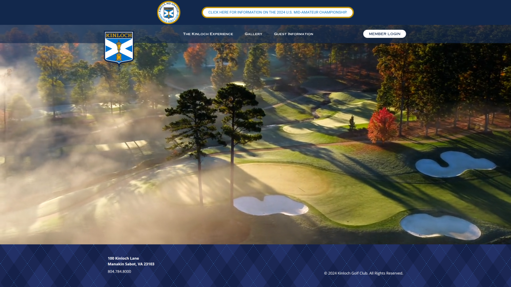 screenshot of the kinloch golf club