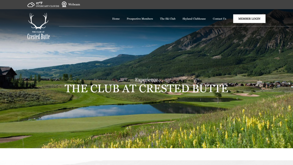 screenshot of the The Club at Crested Butte homepage