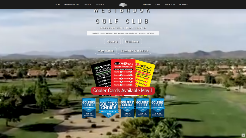 screenshot of the Westbrook Village Golf Club, Lakes Course best public golf courses in arizona homepage