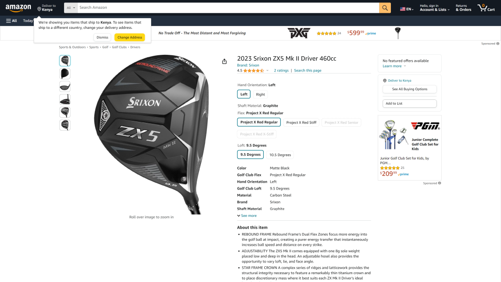 screenshot of the Srixon ZX5 MK II Driver best golf driver for mid handicappers homepage