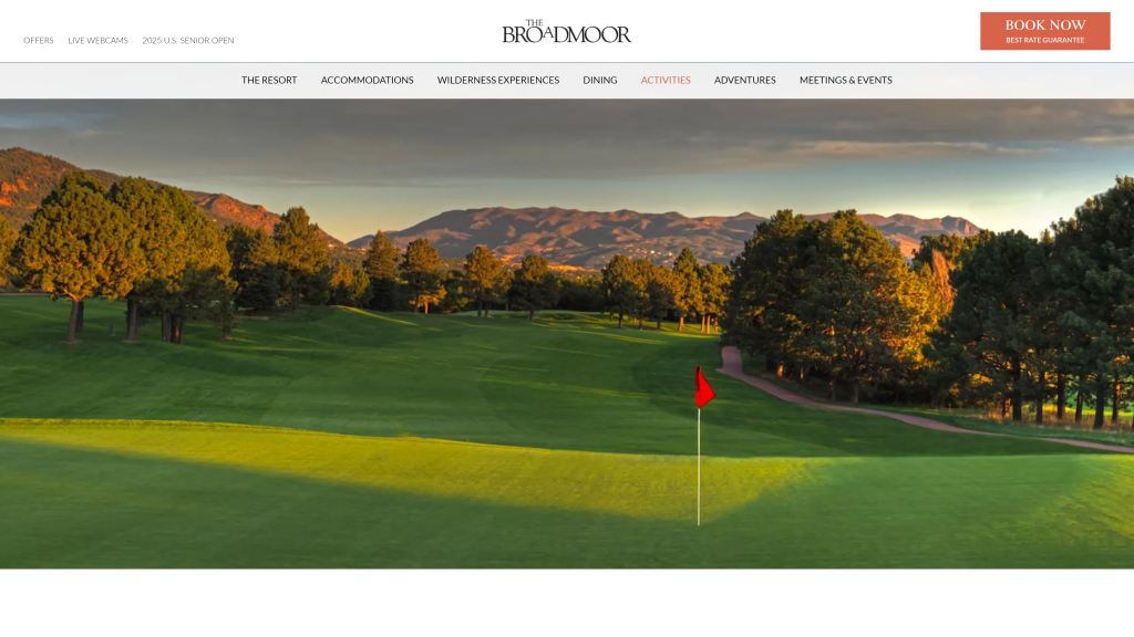 screenshot of the The Broadmoor Golf Club: East Course best golf course in colorado homepage