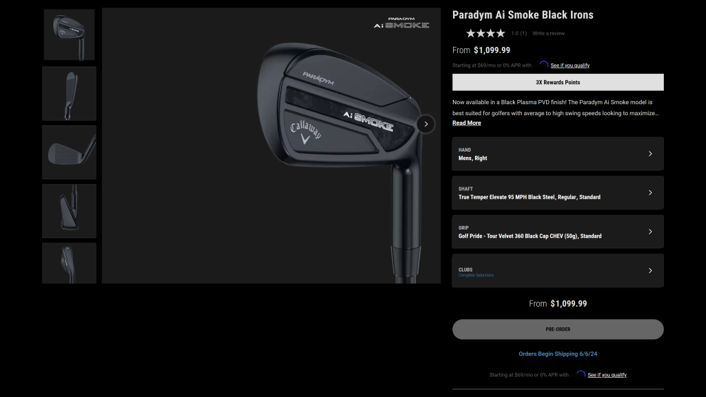 screenshot of the callaway best golf club brands homepage
