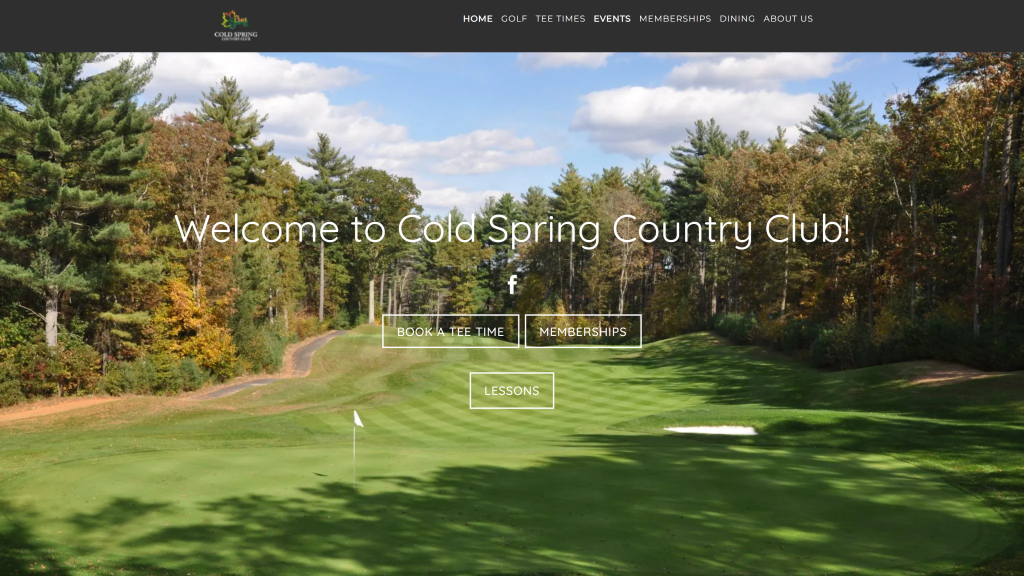 screenshot of the Cold Spring Country Club nicest golf courses in massachusetts homepage
