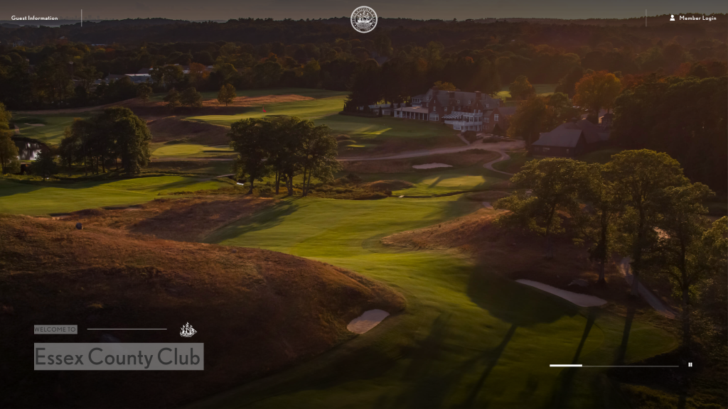 screenshot of the Essex County Club nicest golf courses in massachusetts homepage