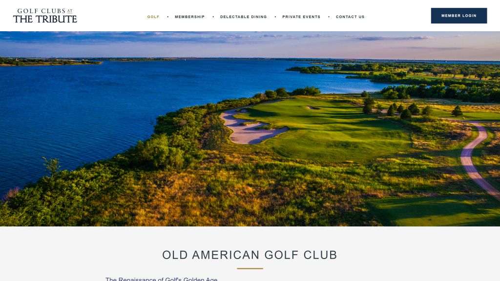 screenshot of the american club homepage