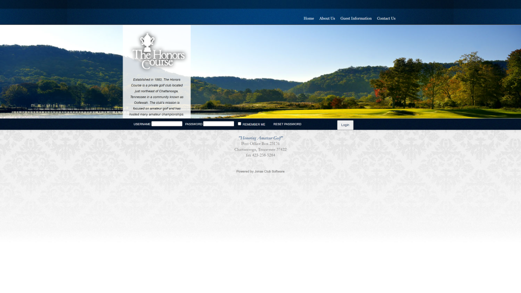 screenshot of the honors course best golf courses in Tennessee homepage