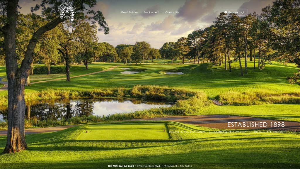 screenshot of the minikahda clubbest public golf courses in minneapolis homepage 