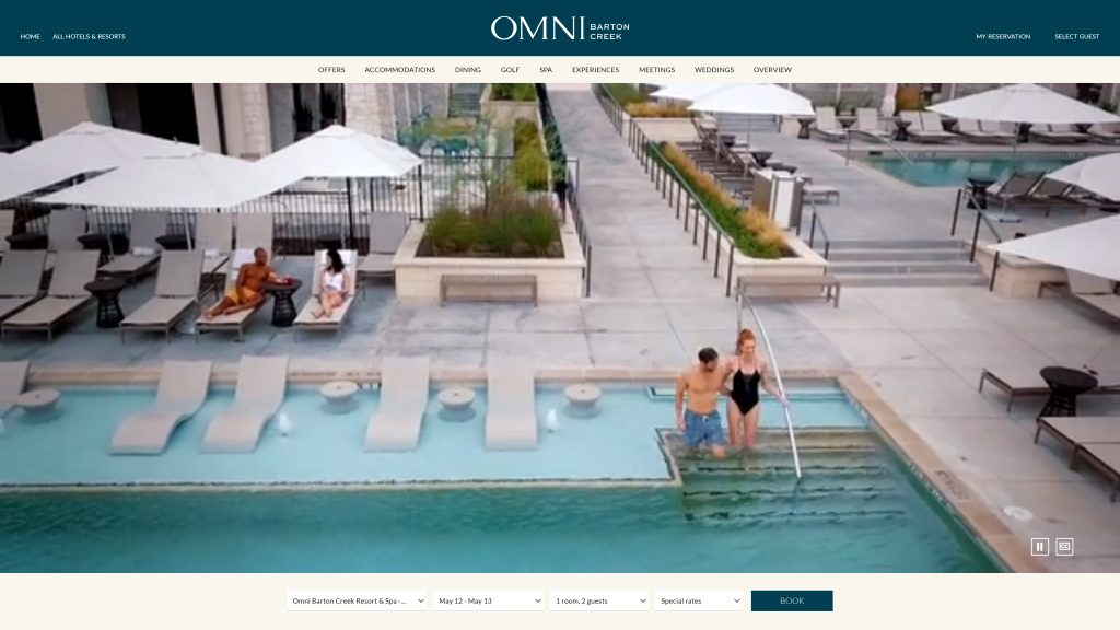 screenshot of the omni barton creek best golf resorts in us homepage