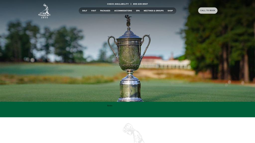 screenshot of the pinehurst homepage