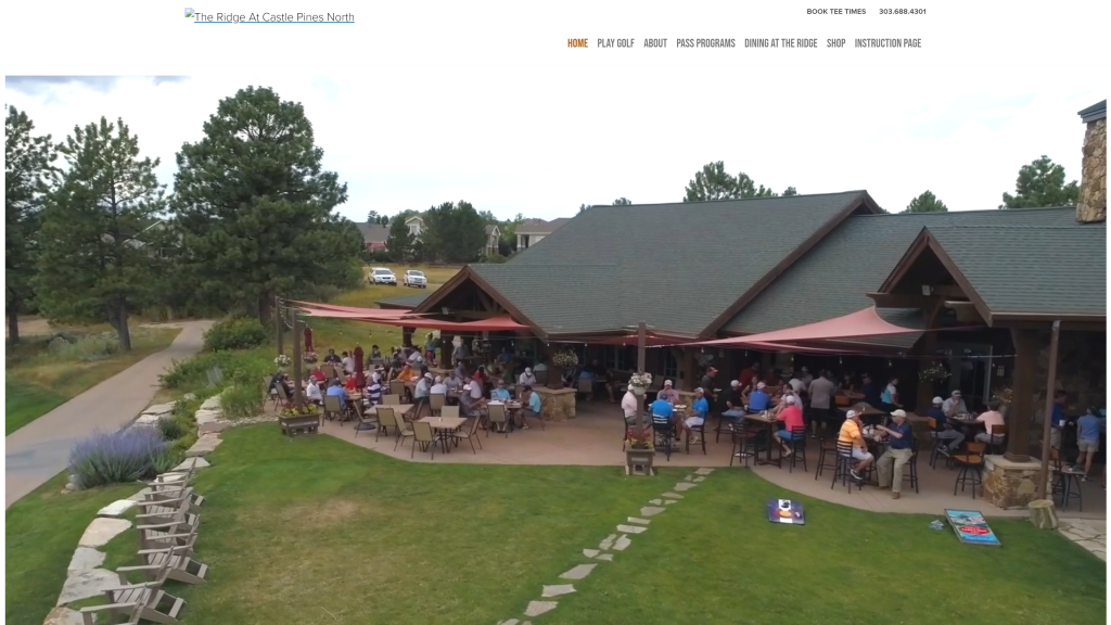 screenshot of the The Ridge at Castle Pines North homepage