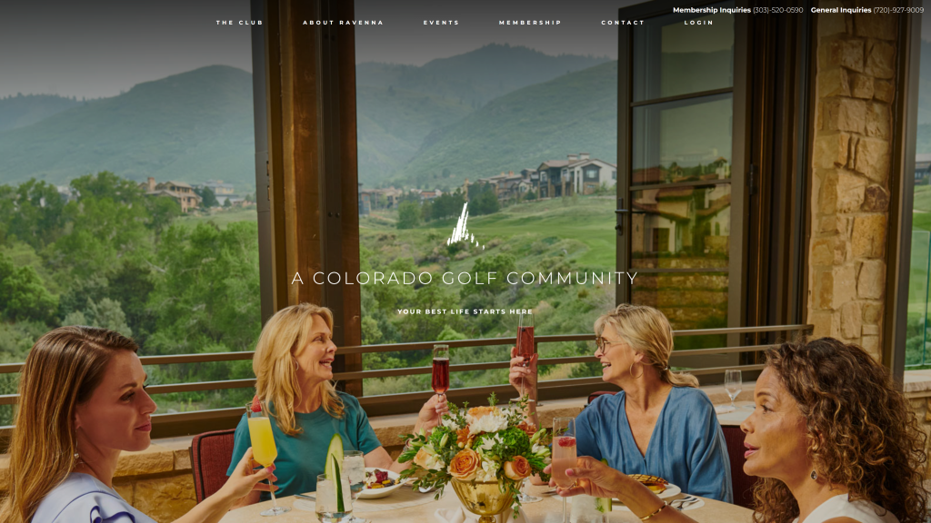 screenshot of the The Club At Ravenna best golf course in colorado homepage