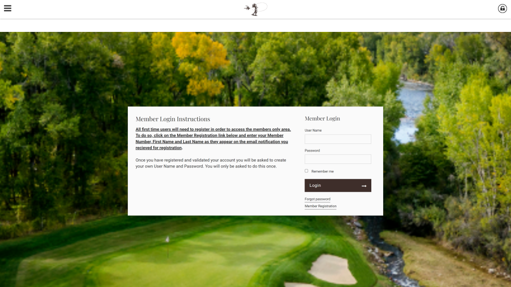 screenshot of the Roaring Fork Club best golf course in colorado homepage