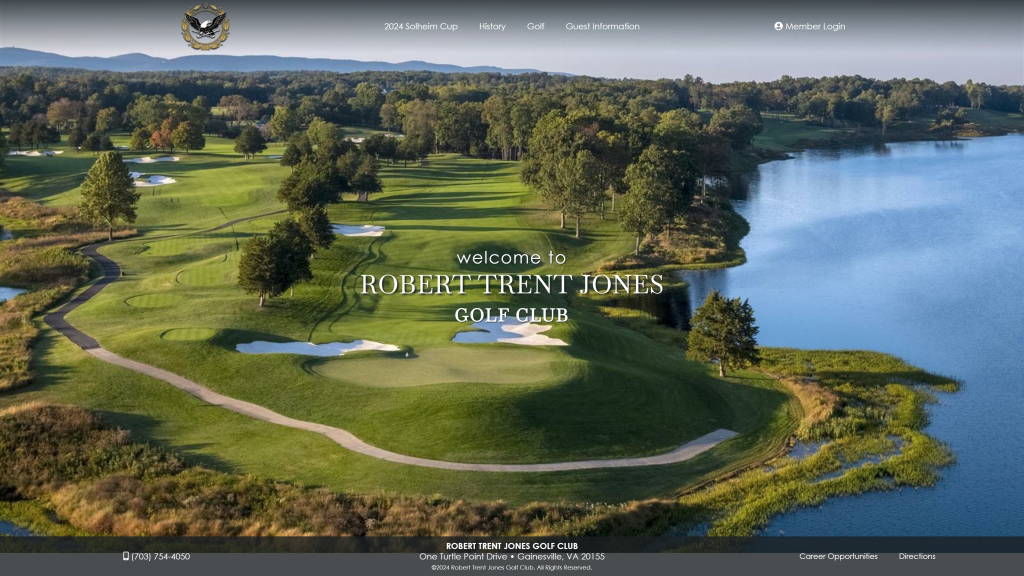 screenshot of the robert trent jones golf club homepage