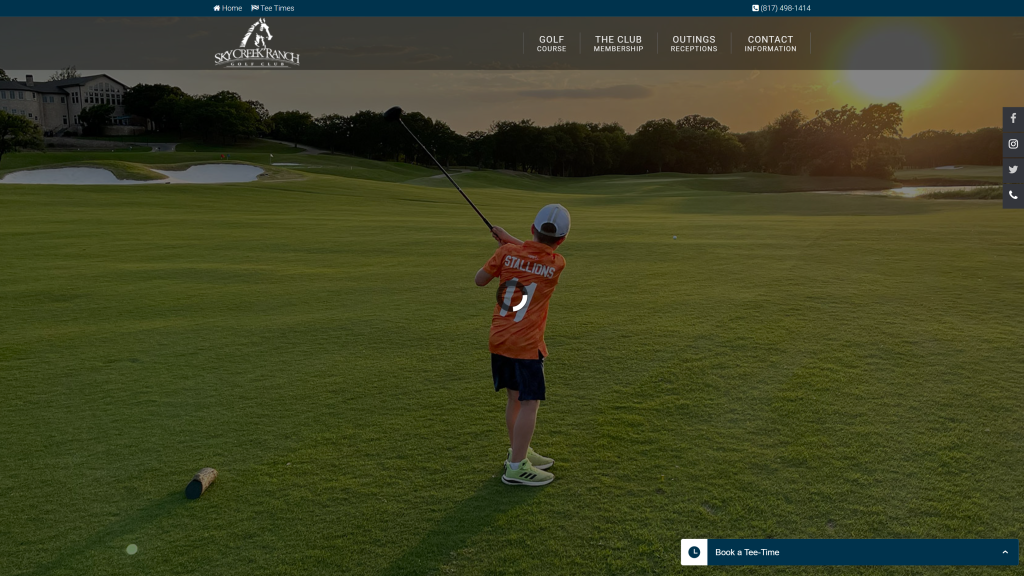 screenshot of the sky creek ranch  best public golf courses in dallas homepage