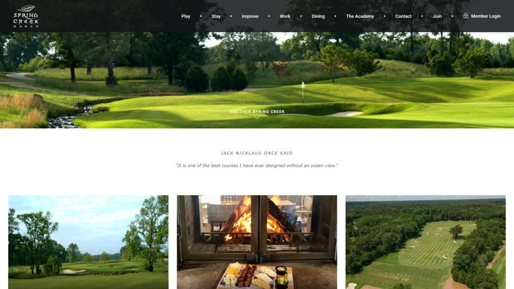 screenshot of the spring creek ranch best golf courses in Tennessee