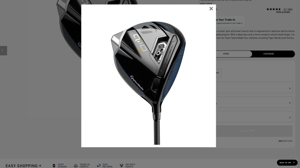 screenshot of the TaylorMade Qi10 LS Driver best golf driver for mid handicappers homepage