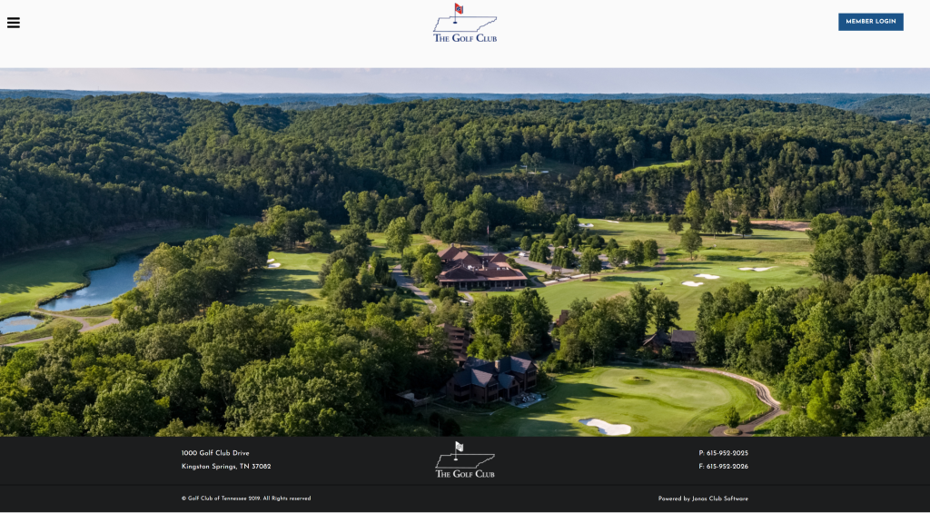 screenshot of the club tennessee best golf courses in Tennessee homepage