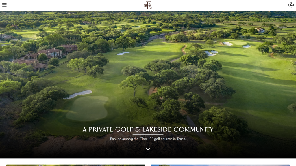 screenshot of the Escondido Golf & Lake Club homepage