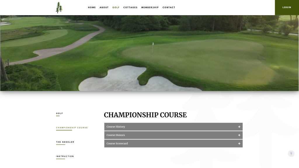 screenshot of the Whispering Pines Golf Club Whispering Pines Golf Club homepage