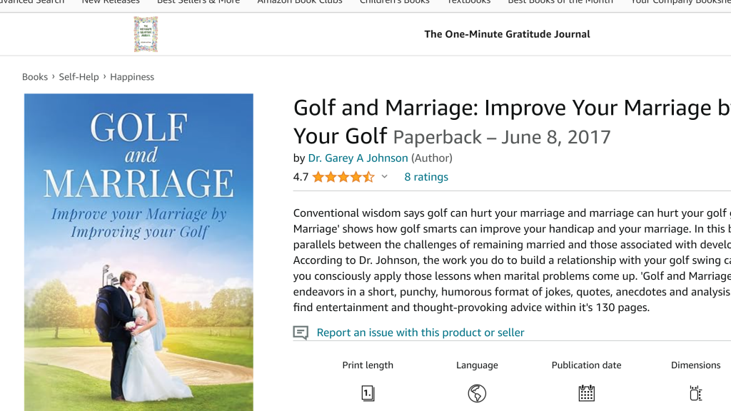 screenshot of the Golf And Marriage homepage