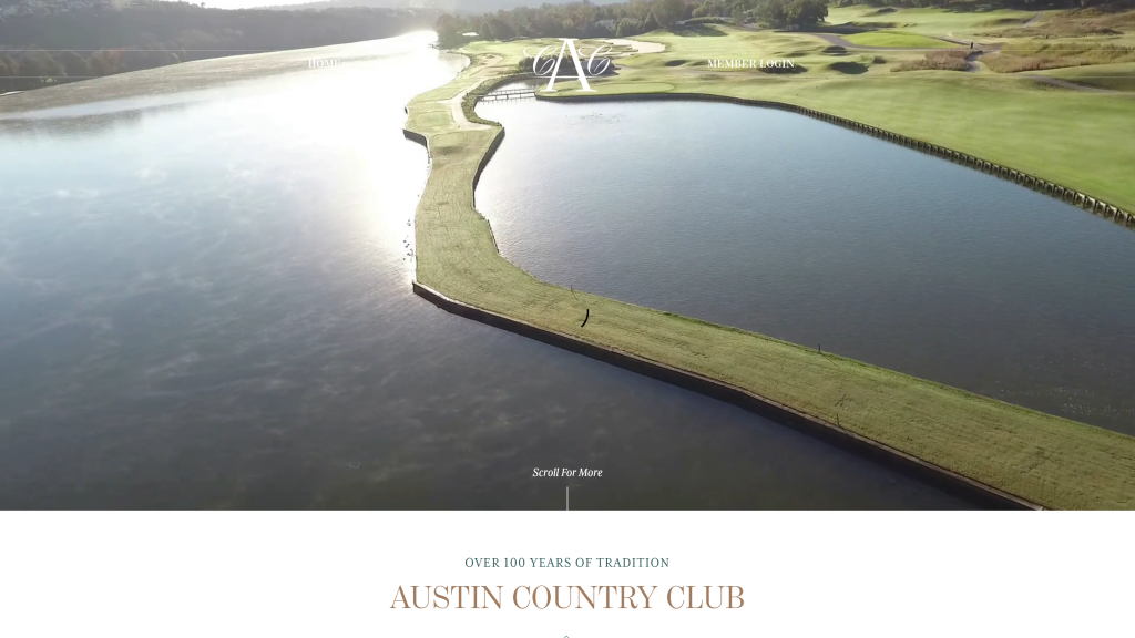 screenshot of the Austin Golf Club homepage