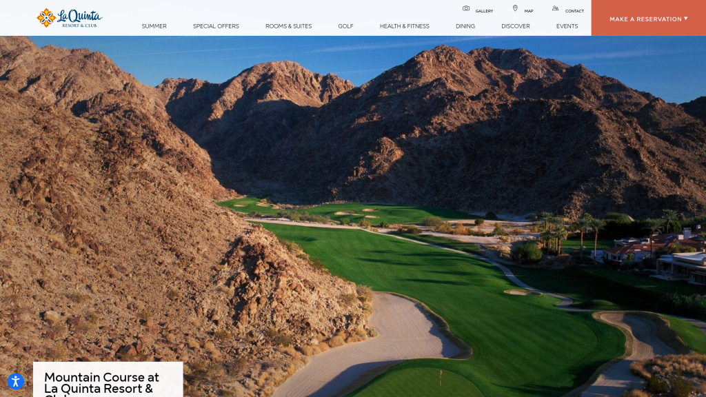 screenshot of the La Quinta Resort & Club (Mountain) homepage