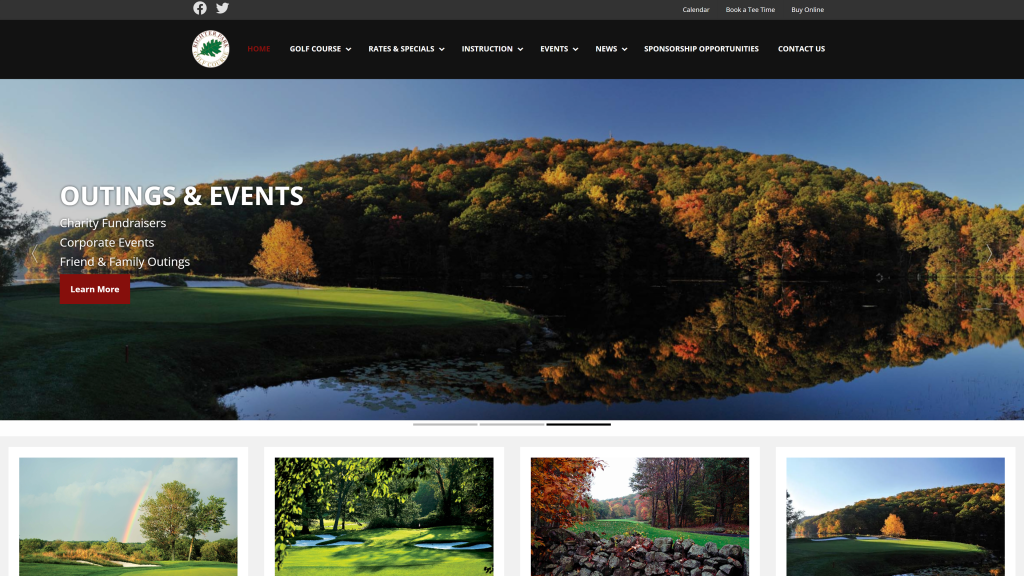 screenshot of the Richter Park Golf Course homepage