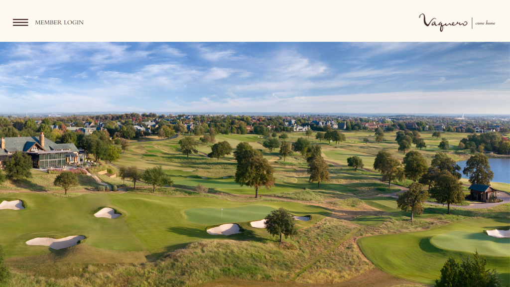 screenshot of the Vaquero Club best golf courses in texas homepage