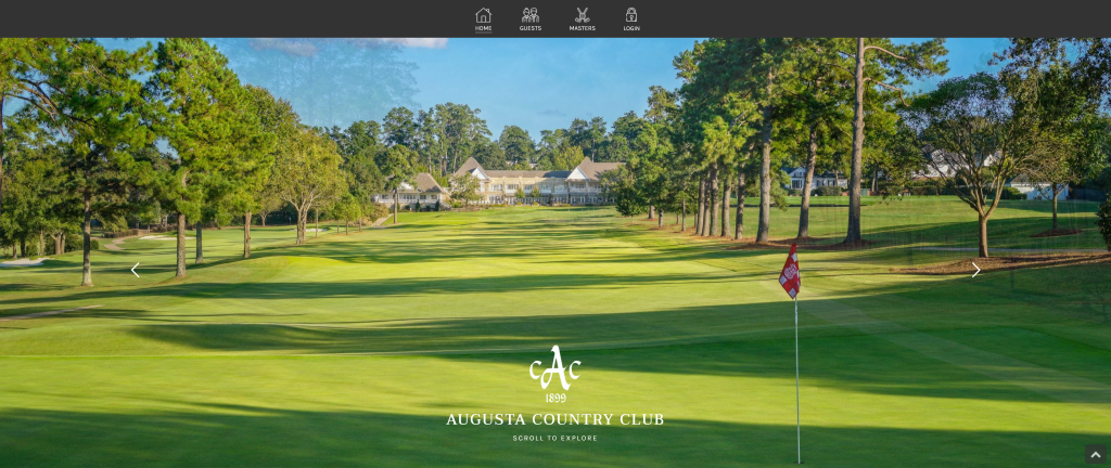 screenshot of the augusta country club how to play at augusta national golf club homepage