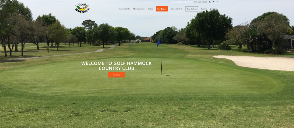 screenshot of the Golf Hammock Country Club homepage