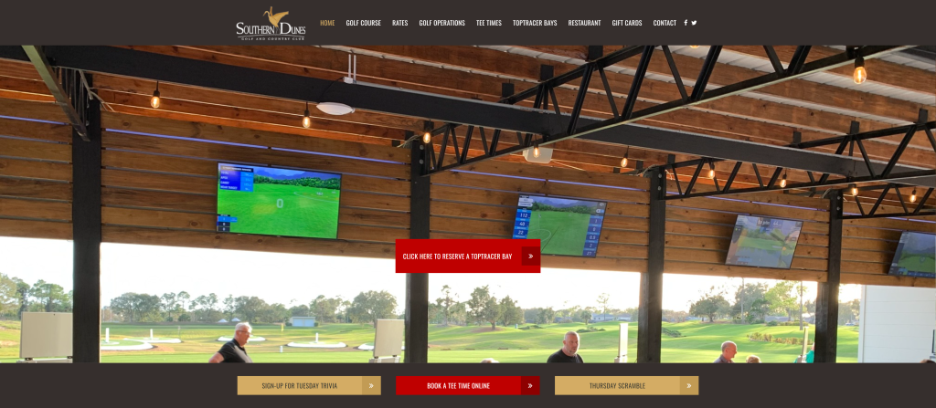 screenshot of the Southern Dunes Golf and Country Club best public golf courses in florida homepage