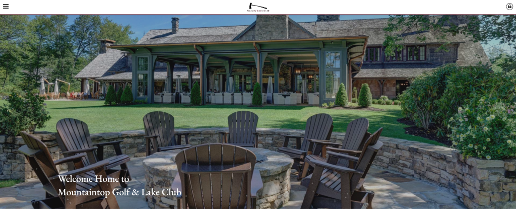 screenshot of the Mountaintop Golf and Lake Club best golf course in north carolina homepage