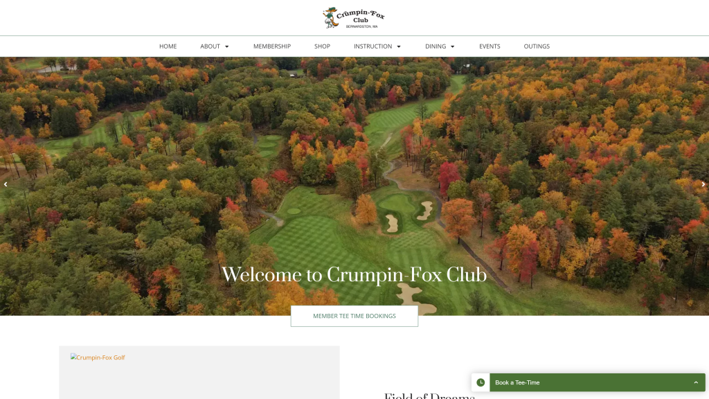 screenshot of the Crumpin-Fox Club homepage