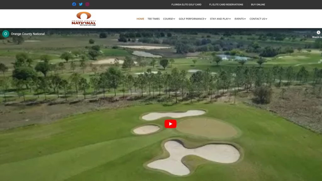 screenshot of the Orange County National Summer Stay and Play Golfing Holiday Package golf vacation packages florida homepage