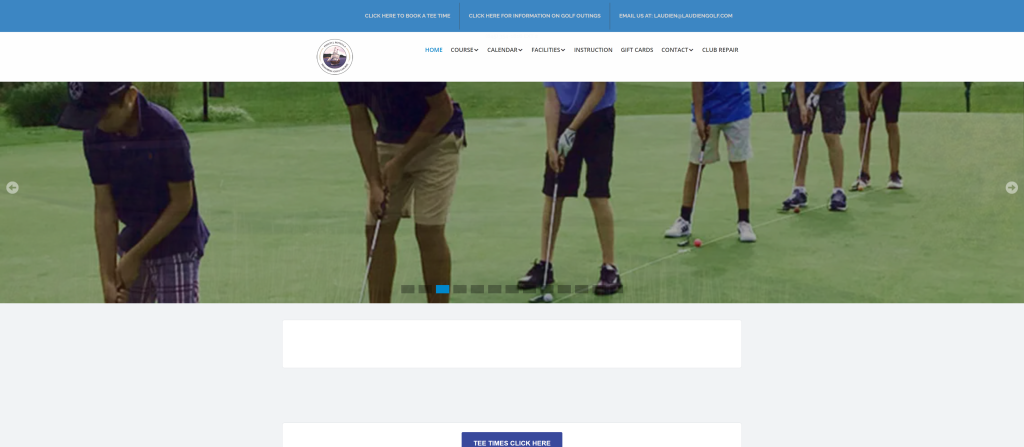 screenshot of the Phillip J. Rotella Memorial Golf Course homepage