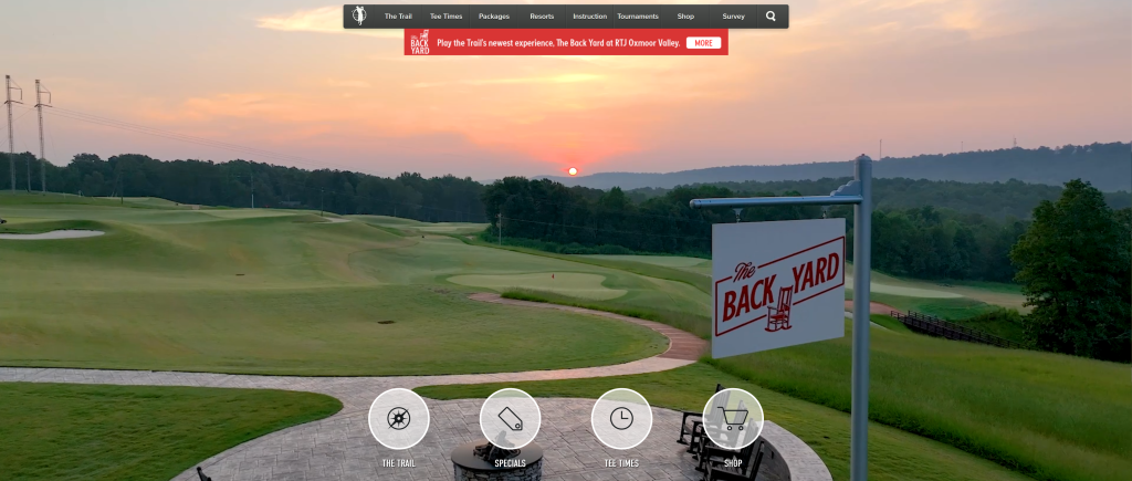 screenshot of the Robert Trent Jones Golf Trail, AL best golf destinations in the us homepage